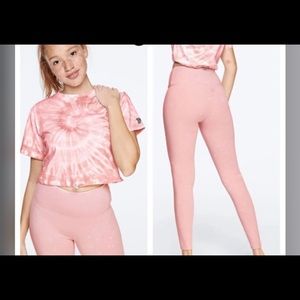Pink ruched back cotton legging